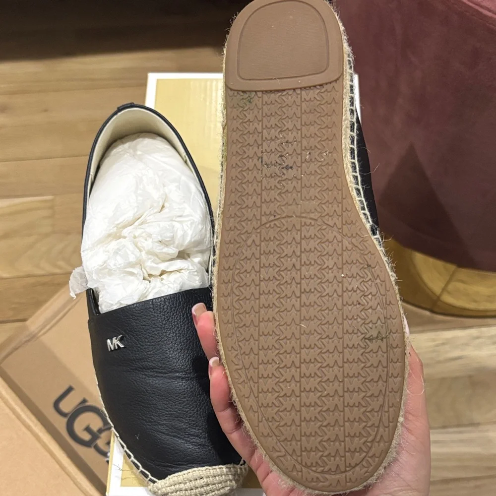 Michael Kors Black Leather Slip-On Loafers - Picture 3 of 3